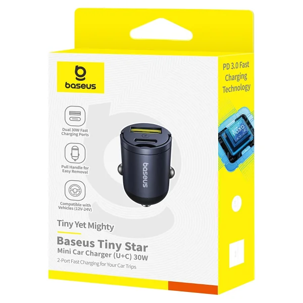 Baseus Tiny Star Mini VCHX-B0G 30 W Hızlı Araç Şarj Aleti - Görsel 8