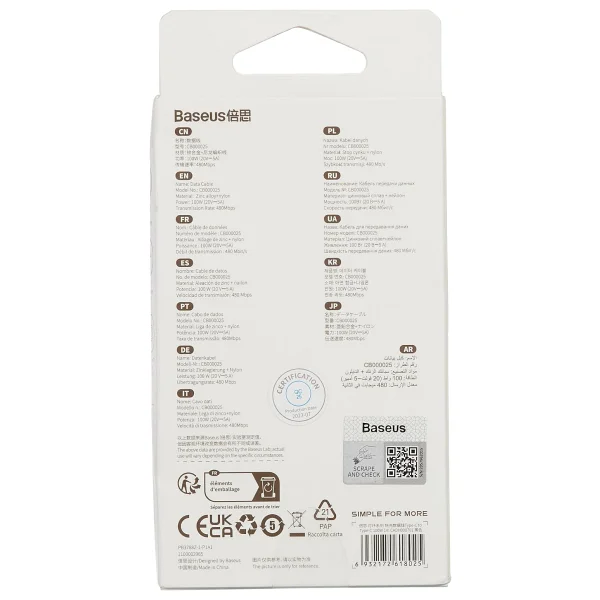 Baseus Glimmer Series 100 W 1 M Type-C To Type-C Hızlı Şarj Kablosu - Görsel 2