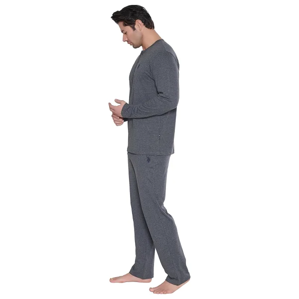 U.S. Polo Assn. Erkek Antrasit Melanj Pijama Takım - Görsel 2