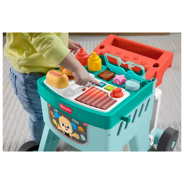 Fisher Price 4'ü 1 Arada Işıklı Eğlen Ve Öğren Alışveriş Sepeti Yürüteç Jlm95 - Görsel 4