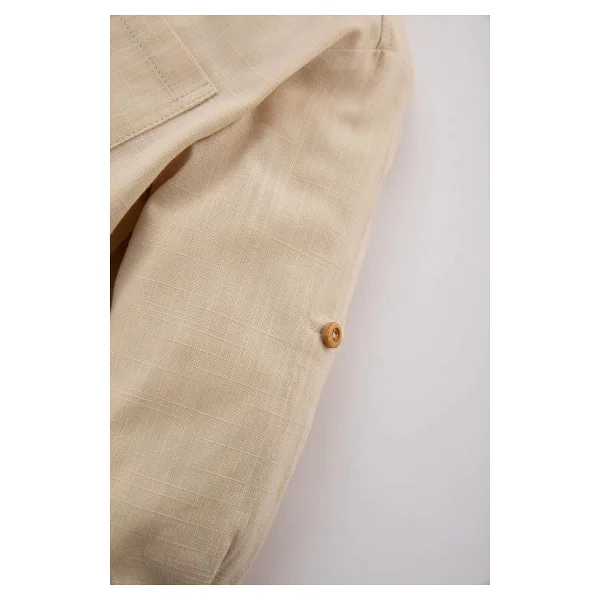 DeFacto Erkek Bebek Erkek Bebek Poplin Uzun Kollu Gömlek, Bej, 24-36 M - Görsel 4