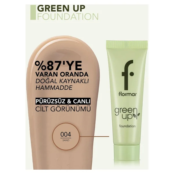 Flormar Green Up Mat Bitişli 30 Ml Krem Fondöten - Görsel 3