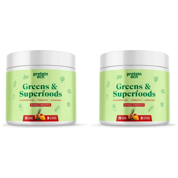 Proteinocean Greens Superfoods Mango Pineapple 120 gr Öğün Tozu - Görsel 2