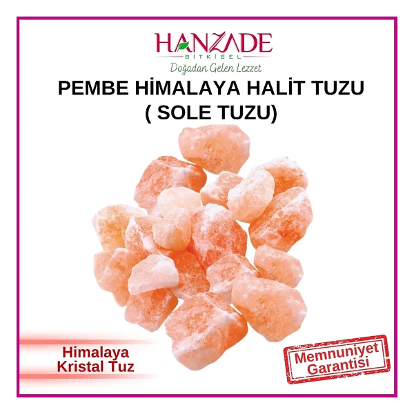 Hanzade Bitkisel Halit Tuz Sole Tuzu 500 Gr Şeffaf Berrak Kristal Pembe Himalaya Halit Sole Tuzu - Görsel 7