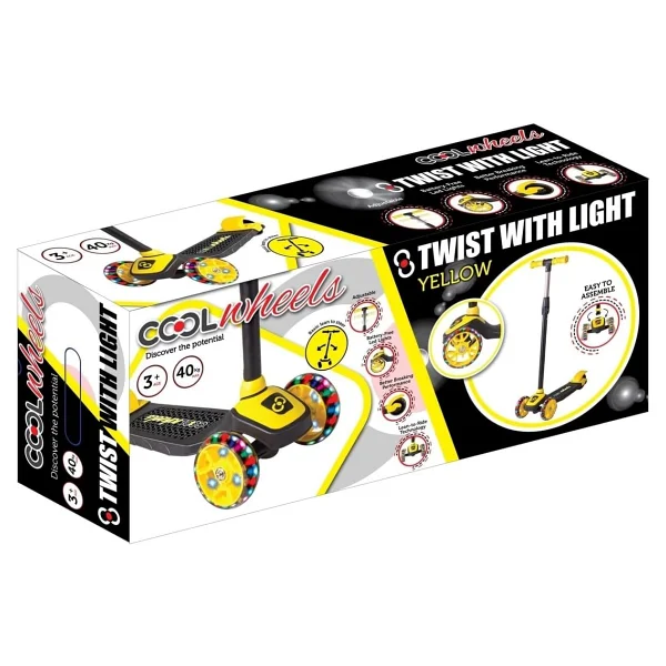 Cool Wheels Twist Işıklı Sarı 3 Tekerlekli Çocuk Scooter - Görsel 2