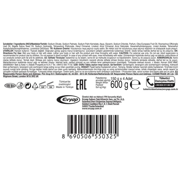 Duru İlk Hasat Zeytinyağlı 4x150 Gr Sabun - Görsel 4