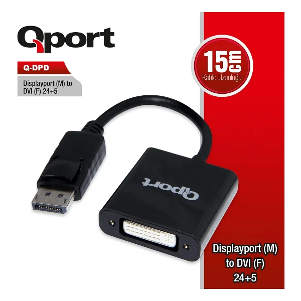 Qport Q-DPD DisplayPort to DVI Dönüştürücü - Görsel 5