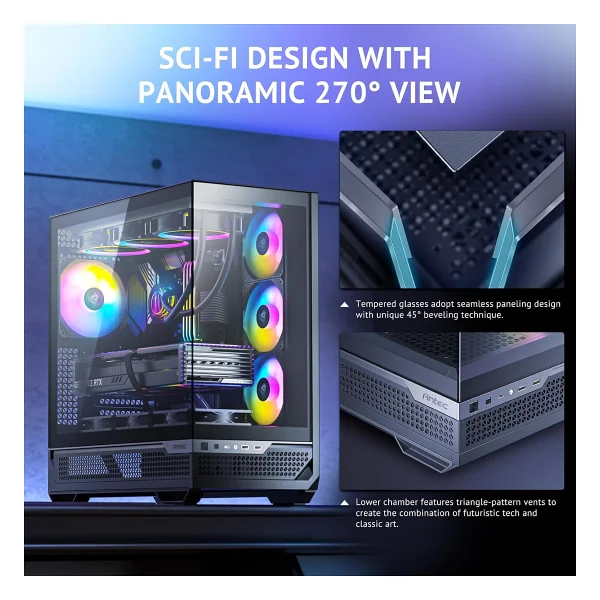 Antec C7 ARGB Fanlı E-ATX Oyuncu Kasası - Görsel 2
