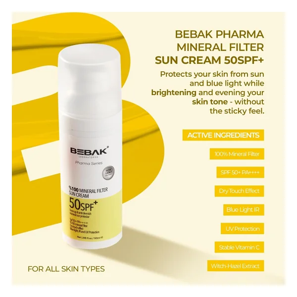 Bebak Pharma Mineral Filter Güneş Kremi 50spf+ 50ml - Görsel 2