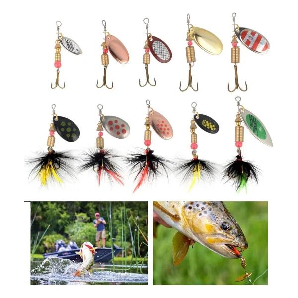 Valkyrie 10 Adet Kutulu Fly Spinner Bait Yem Zoka Seti Döner Tip Tatlı Tuzlu Sinek Olta - Görsel 5