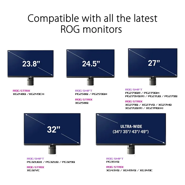 Asus Rog Monitör Masa Montaj Kiti Acl01 Çoğu 24 İla 49 Pg Ve Xg Serisi Modelini Destekler, Asus Olmayan Monitör, Montaj Tabanı, C Kelepçesi, Hızlı Ve Kolay Kurulum İle Uyumlu Değil - Görsel 5