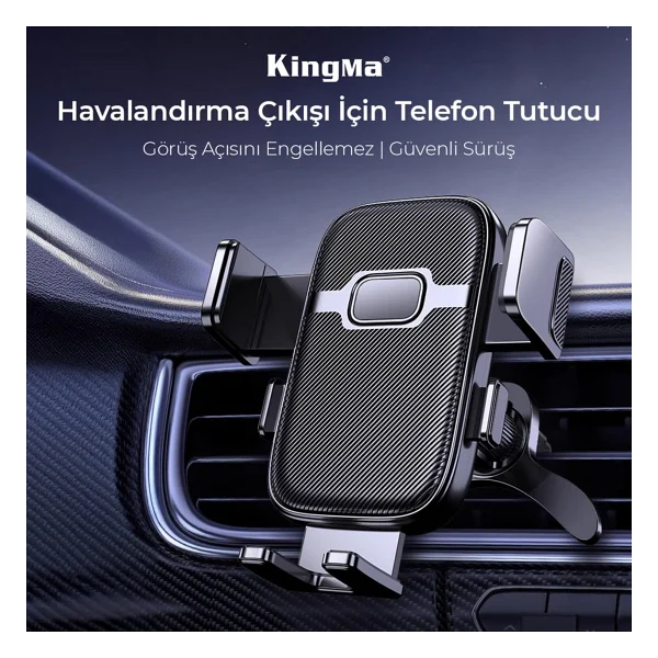 Kingma Metal Kancalı Havalandırma Destekli Araç İçi Telefon Tutucu - Görsel 4
