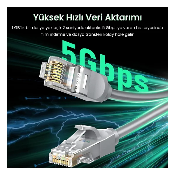 Veggieg Cat6e 1000mbps Utp Rj45 Gigabit Ethernet Kablosu 15 Metre - Görsel 3