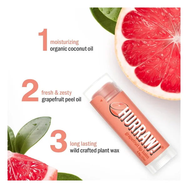 Hurraw Grapefruit Kapha Lip Balm Greyfurt 4,8 Gr - Görsel 2