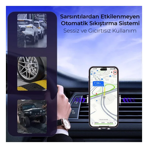 Kingma Metal Kancalı Havalandırma Destekli Araç İçi Telefon Tutucu - Görsel 6