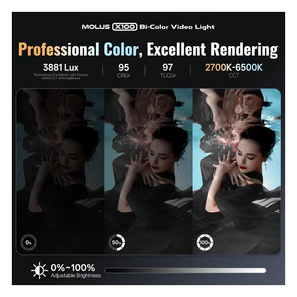 Zhiyun Molus X100 Bi-Color Pocket Cob Monolight Pro Kit - Görsel 5