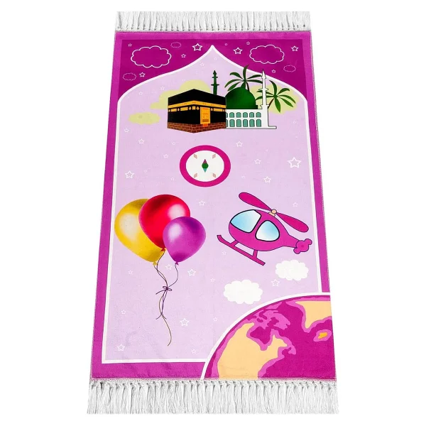 İhvan Online Dijital Baskılı Çocuk Seccadesi - Balonlu Camili - 44 X 78 cm - Görsel 7