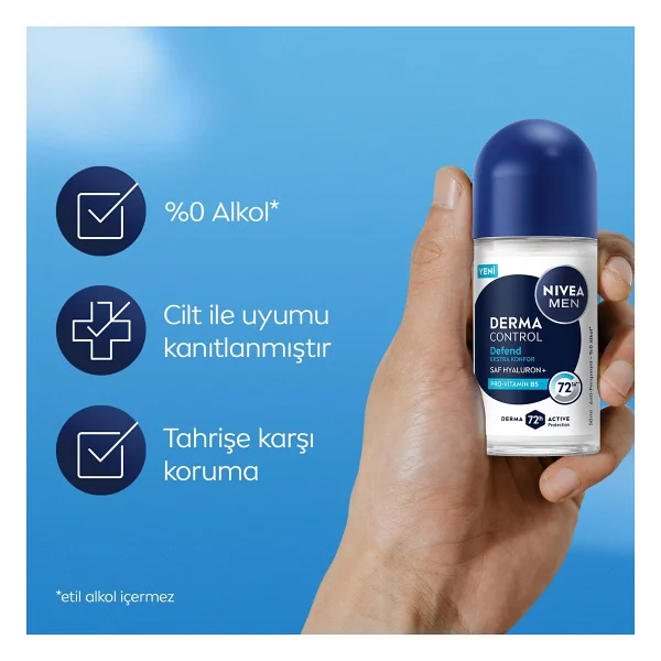 Nivea Men Derma Control Defend 50 Ml Erkek Roll-On - Görsel 3