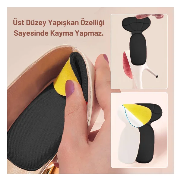 Black Deer Ayakkabı Topuk Vurma Önleyici Ve Daraltma Pedi Ayakkabı İçi Koruyucu Aparat Topuk Süngeri 2 Çift (Siyah) - Görsel 2