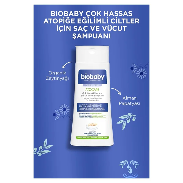 BioBaby Atopik Ciltler İçin Bebek Saç ve Vücut Şampuanı 300 ml - Görsel 4
