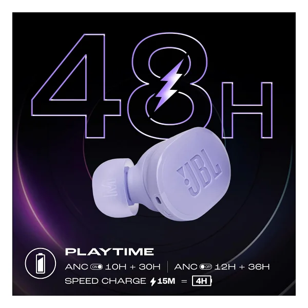JBL Tune Buds ANC TWS Mor Kulak İçi Bluetooth Kulaklık - Görsel 5
