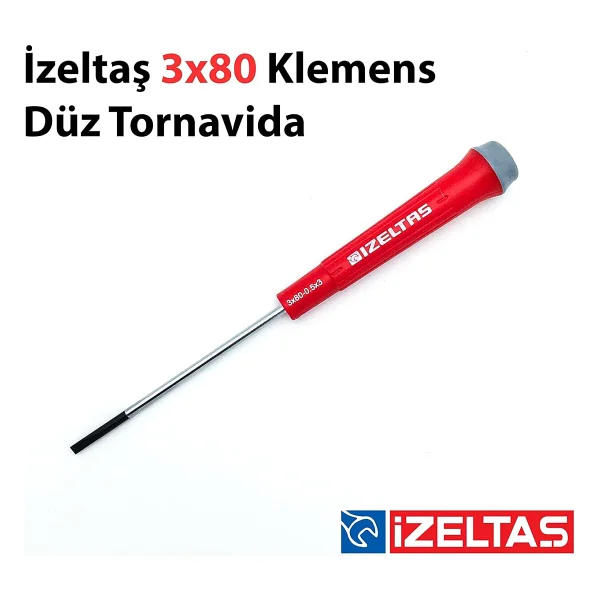 İzeltaş 4500173100 3x100 Mm Elektronikçi Klemens Düz Tornavida - Görsel 4