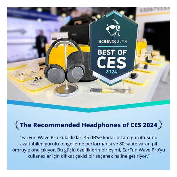 EarFun Wave Pro ANC Kulak Üstü Bluetooth Kulaklık - Görsel 2