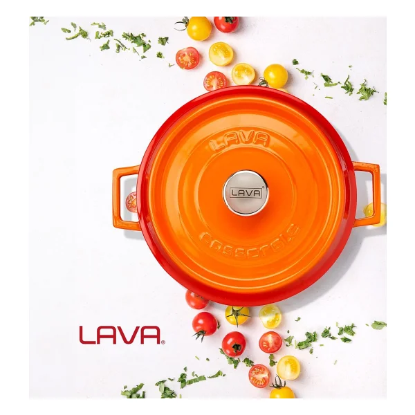 Lava Trendy Turuncu 28 Cm Yayvan Döküm Tencere - Görsel 7