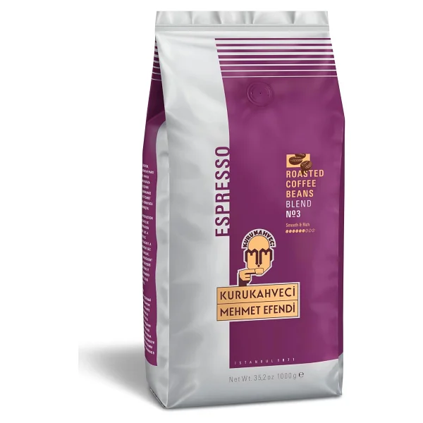 Kurukahveci Mehmet Efendi Caffe Espresso 6x1000 gr Çekirdek Roastedblend No 3 - Görsel 2