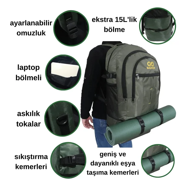 Baggor 90 Lt Dağcı Kamp Çantası - Görsel 3