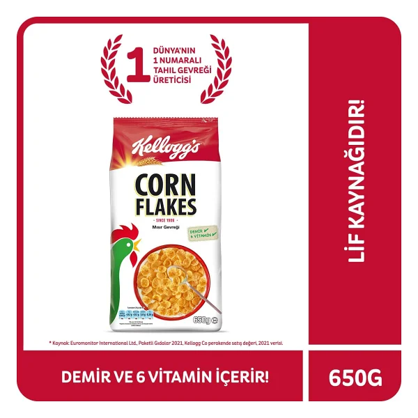 Kellogg's Corn Flakes 650 Gr Kahvaltılık Gevrek - Görsel 3