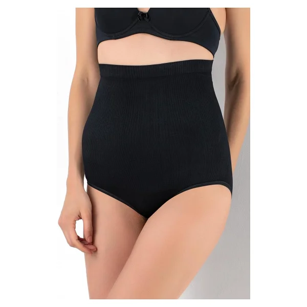 Kanz Yüksek Bel Çıtçıtlı Hamile Slip Siyah M-L - Görsel 3