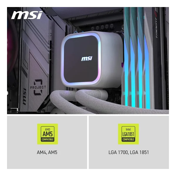 Msı Mag Coreliquid A13 360 Mm Beyaz İşlemci Sıvı Soğutucu - Görsel 6
