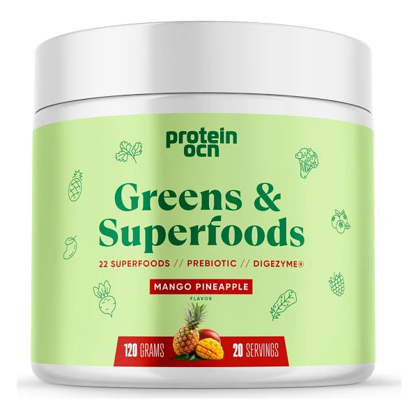 Proteinocean Greens Superfoods Mango Pineapple 120 gr Öğün Tozu - Görsel 3