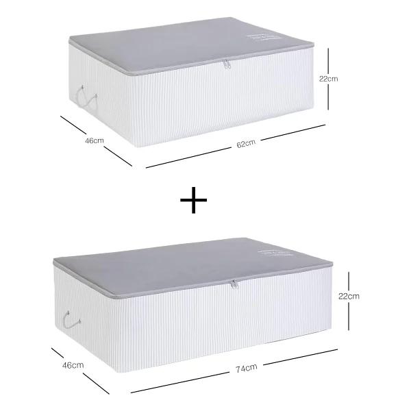 Ocean Home Textile 2li Gri Renk Stuff & Things Baza Altı Hurç Set - Görsel 2