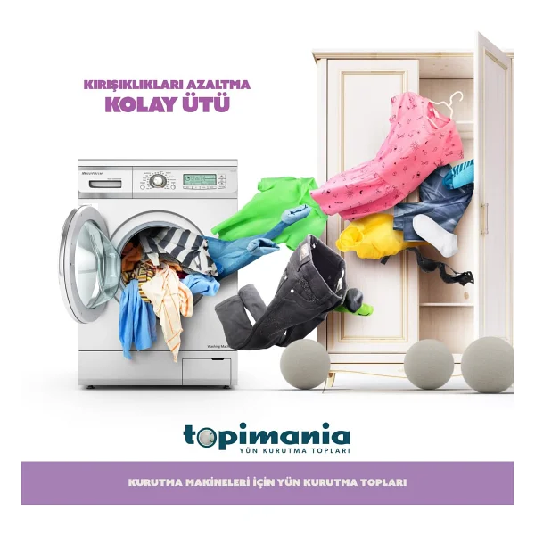 Topimania Doğal Yerli Üretim Yün Kurutma Topu 6 Adet - Görsel 5