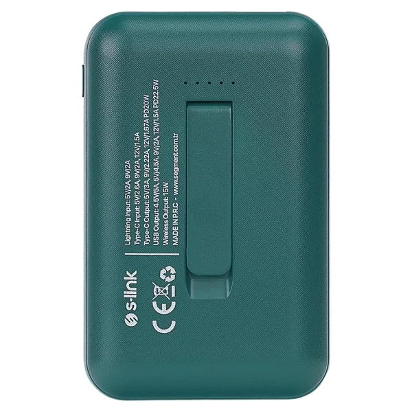 S-Link P50 Yeşil 5000 mAh Magsafe Powerbank - Görsel 6