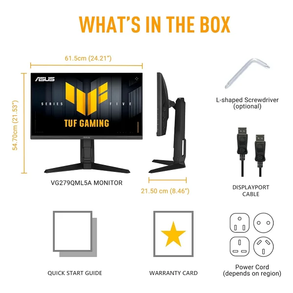 Asus Tuf Gaming Vg279qml5a 27" 0.3 Ms Full HD Pivot Ips 240 Hz Oyuncu Monitörü - Görsel 8
