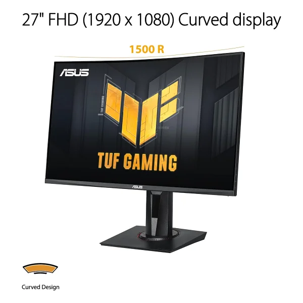 Asus TUF Gaming VG27VQM 27" 1 ms Full HD Curved 240 Hz Oyuncu Monitörü - Görsel 2
