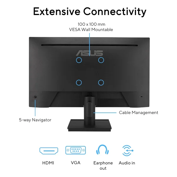Asus VA249HG 23.8'' IPS 1920x1080 1ms 120Hz HDMI VGA VESA EyeCare Çerçevesiz Monitör - Görsel 8