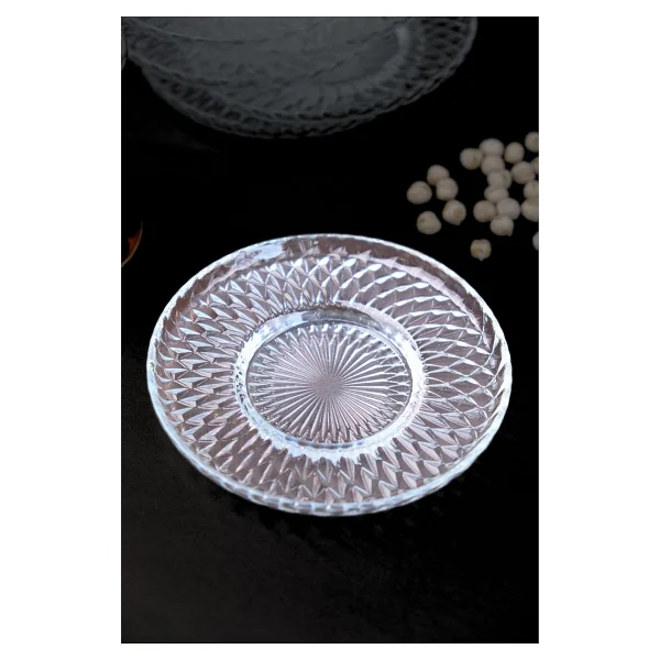 Tabak Evi Aden Sensu 12 Cm 6'lı Cam Çay Tabağı - Görsel 3