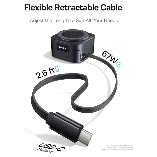 Baseus Picogo 2in1 67 W Magsafe Kablosuz Hızlı Şarj Aleti - Görsel 2