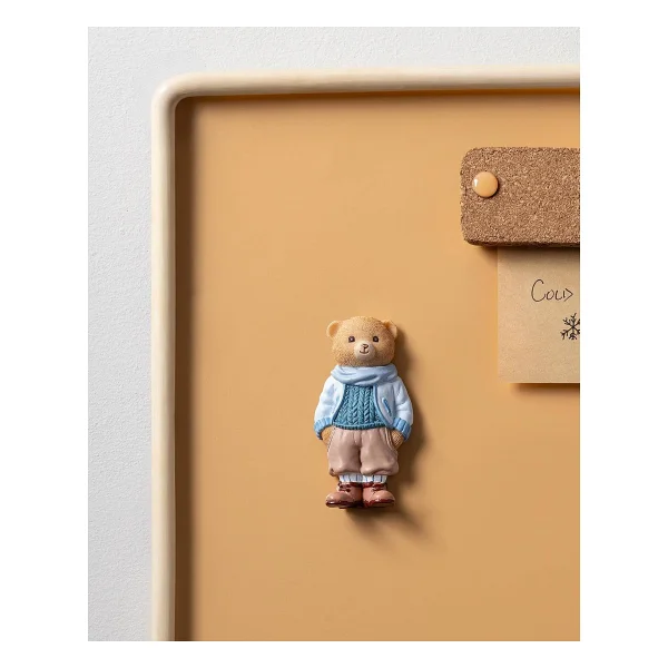 Madame Coco Voir Bear Magnet - Bej/Mavi - 4x8 cm - Görsel 2