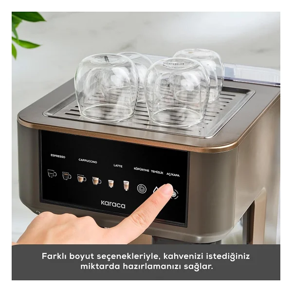 Karaca MyCaffe Barista S10 Walnut Brown Yarı Otomatik Espresso Makinesi - Görsel 5