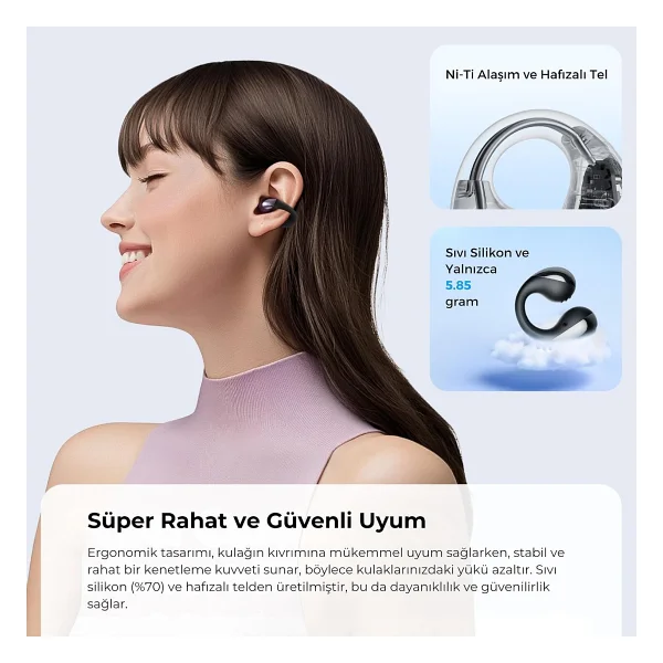 Soundpeats Pearlclip Pro TWS Siyah Open Ear Bluetooth Kulaklık - Görsel 4