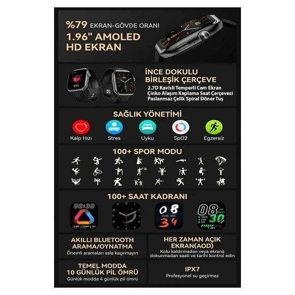 Temiz QCY Watch GS2 Akıllı Saat - Görsel 8