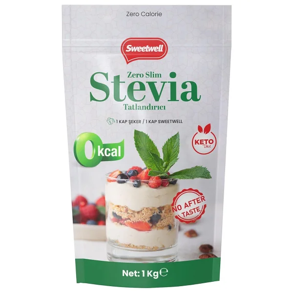 Sweetwell Zero Slim Stevia Eritritol Tatlandırıcı 1 kg - Görsel 8