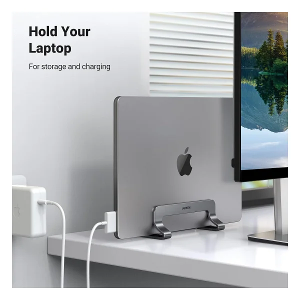 Ugreen Dikey Bilgisayar Standı, Çift Yuvalı Ayarlanabilir Alüminyum Laptop Standı, MacBook Air/Pro, Windows Dizüstü Bilgisayarlar, 13-17 İnç Laptoplar İle Uyumlu Masaüstü Tutucu - 20471 - Görsel 5