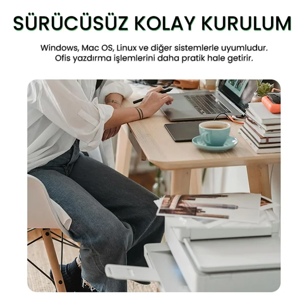 USB 2.0 Yazıcı Printer Kablosu - 10 Metre - Görsel 7