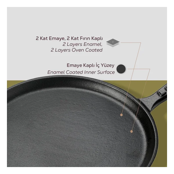 Lava Metal Saplı 20 Cm Döküm Krep Tavası - Görsel 7